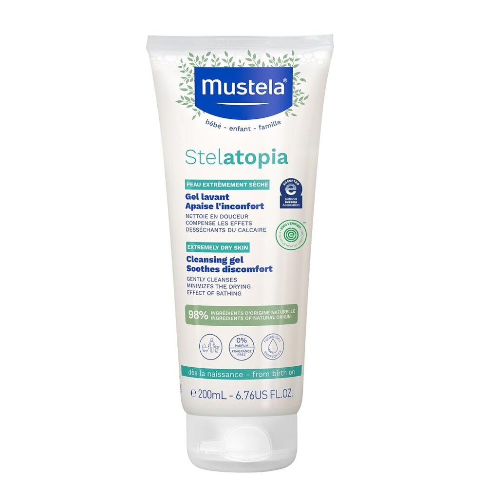 Mustela Stelatopia Eczema-Prone Skin Cleansing Gel - Baby Face & Body Wash